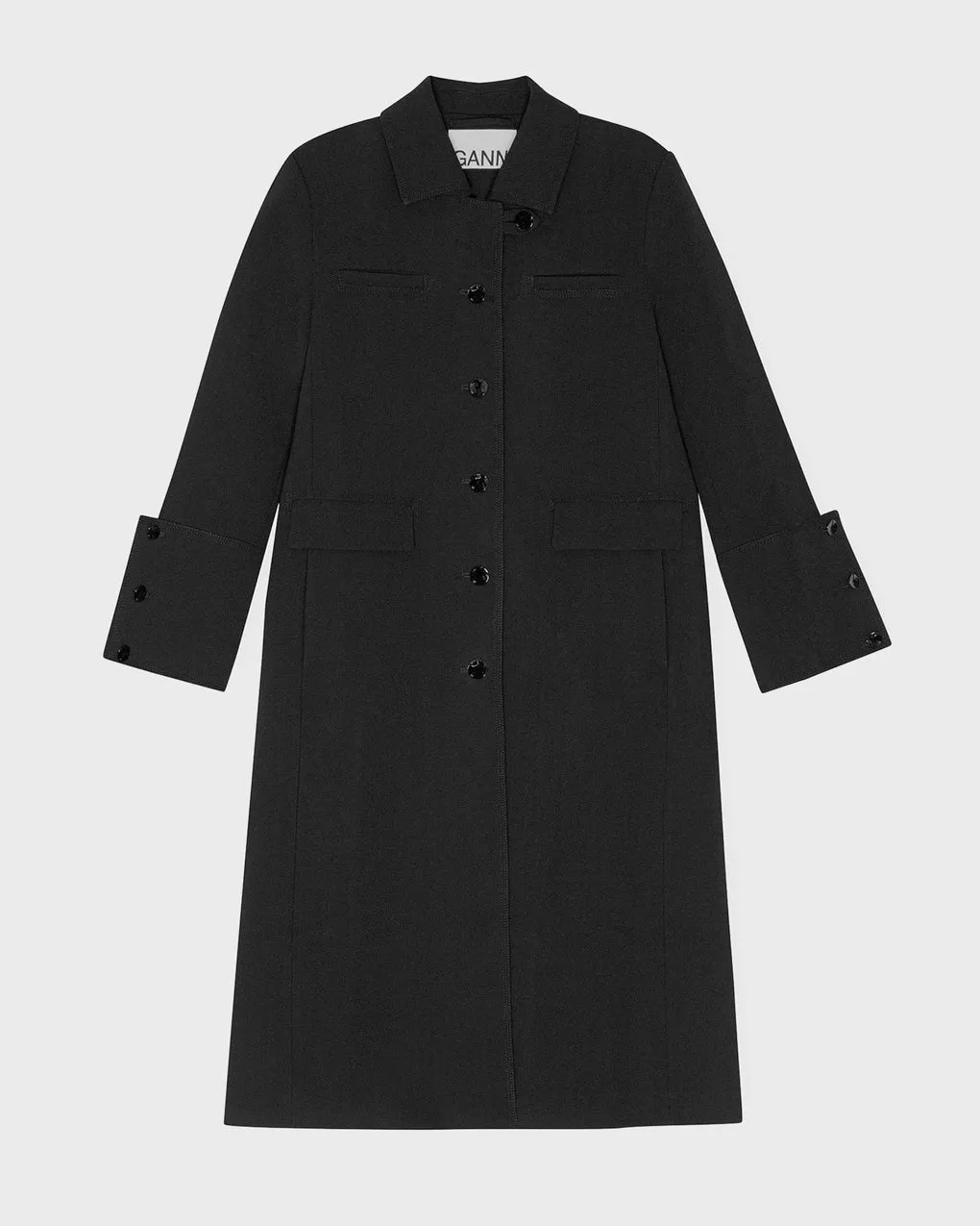 Ganni   Coat Bonded Crepe 